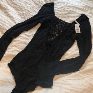 Emma and Sam Mesh Detail Long Sleeve Bodysuit
